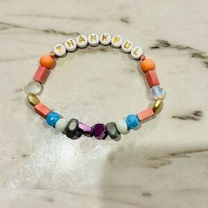 Colorful Beaded 'Thankful' Bracelet